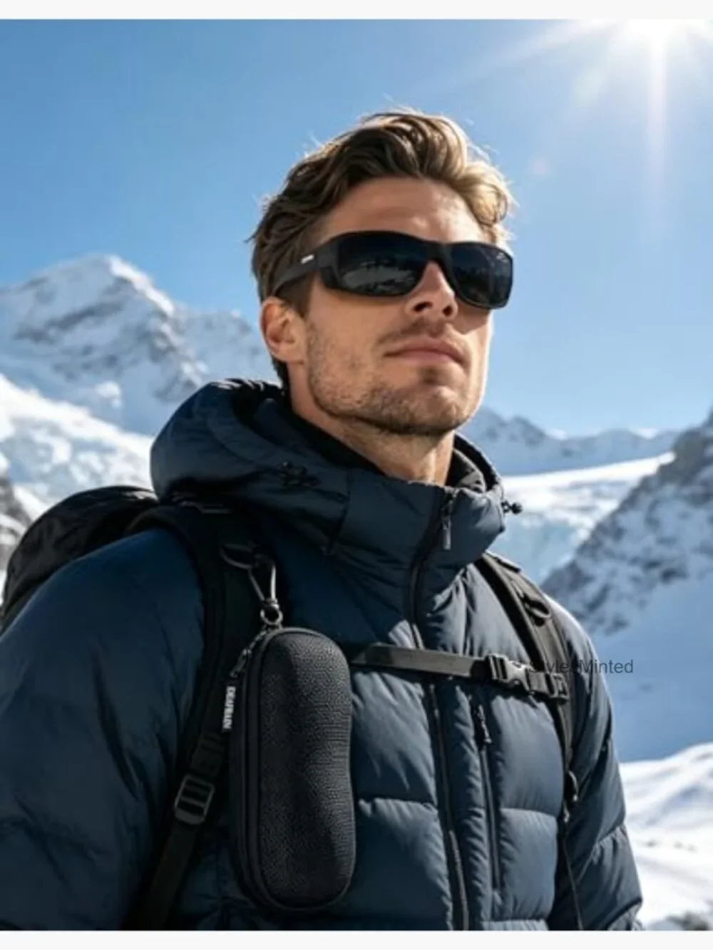 Super Dark Polarized Sunglasses with Removable Side Shields Sport Wrap Around